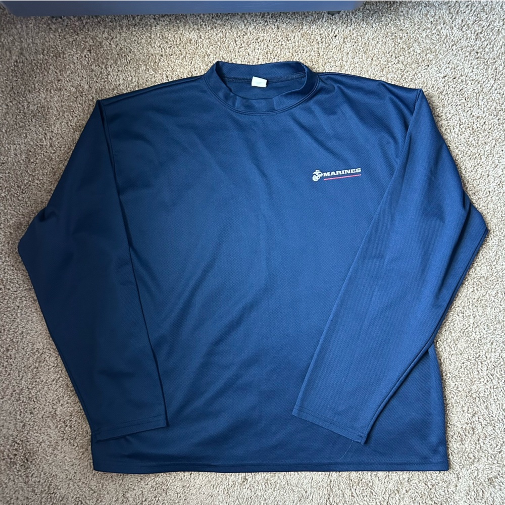 M Dark Blue USMC Marines Athletic Long Sleeve Size XL |A96